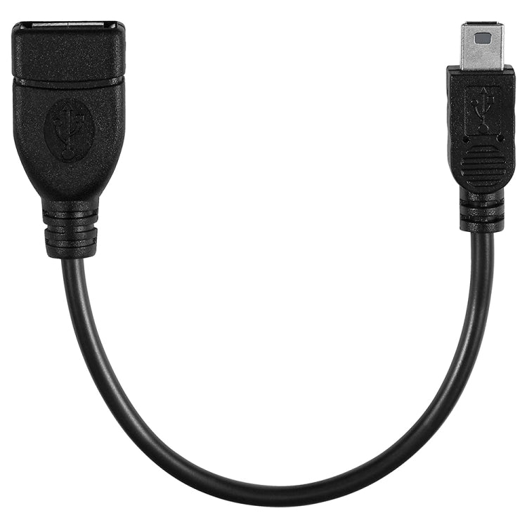 كابل محول Mini USB 5 دبابيس إلى USB 2.0 AF OTG، Mini USB، 12سم (أسود)