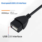 كابل محول Mini USB 5 دبابيس إلى USB 2.0 AF OTG، Mini USB، 12سم (أسود)