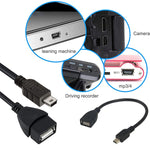 كابل محول Mini USB 5 دبابيس إلى USB 2.0 AF OTG، Mini USB، 12سم (أسود)