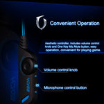 EACH G2000 Over-ear Stereo Bass Gaming Headset with Mic & LED Light for Computer, Cable Length: 2.2m