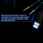 EACH G2000 Over-ear Stereo Bass Gaming Headset with Mic & LED Light for Computer, Cable Length: 2.2m