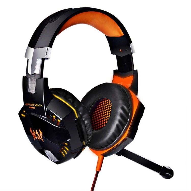 EACH G2000 Over-ear Stereo Bass Gaming Headset with Mic & LED Light for Computer, Cable Length: 2.2m