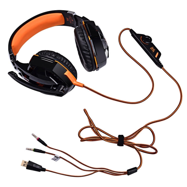 EACH G2000 Over-ear Stereo Bass Gaming Headset with Mic & LED Light for Computer, Cable Length: 2.2m