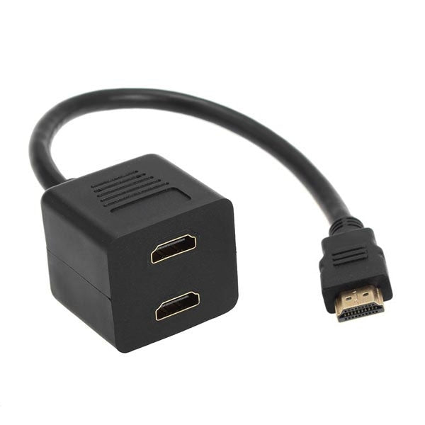 موزع HDMI بطول 30 سم Y مع موصلين مطليين بالذهب، 1 إلى 2 (مطلي بالذهب)