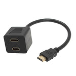 موزع HDMI بطول 30 سم Y مع موصلين مطليين بالذهب، 1 إلى 2 (مطلي بالذهب)