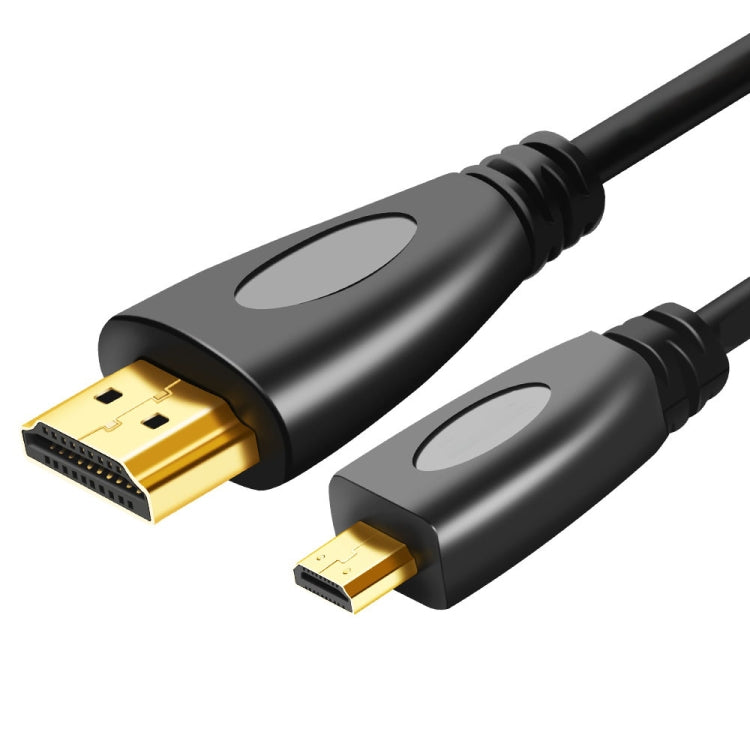 كابل Micro HDMI ذكر مطلي بالذهب 3D 1080P بطول 1.8 متر إلى HDMI ذكر للأجهزة المحمولة والكاميرات وجوبرو، Micro HDMI مطلي بالذهب، الطول: 1.8 متر
