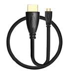 كابل Micro HDMI ذكر مطلي بالذهب 3D 1080P بطول 1 متر إلى HDMI ذكر للأجهزة المحمولة والكاميرات وجوبرو، Micro HDMI مطلي بالذهب، الطول: 1 متر