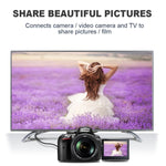 كابل Micro HDMI ذكر مطلي بالذهب 3D 1080P بطول 1 متر إلى HDMI ذكر للأجهزة المحمولة والكاميرات وجوبرو، Micro HDMI مطلي بالذهب، الطول: 1 متر
