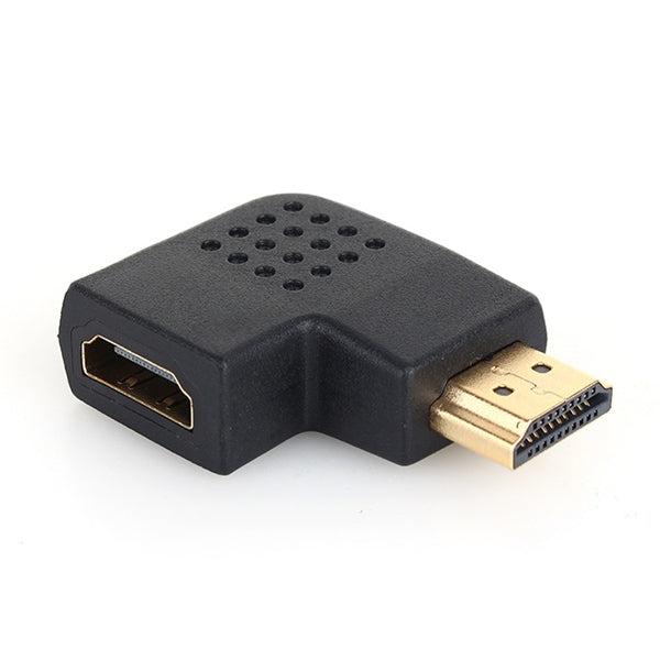 محول HDMI 19 دبوس ذكر إلى HDMI 19 دبوس أنثى مطلي بالذهب بزاوية 90 درجة، HDMI أنثى إلى ذكر