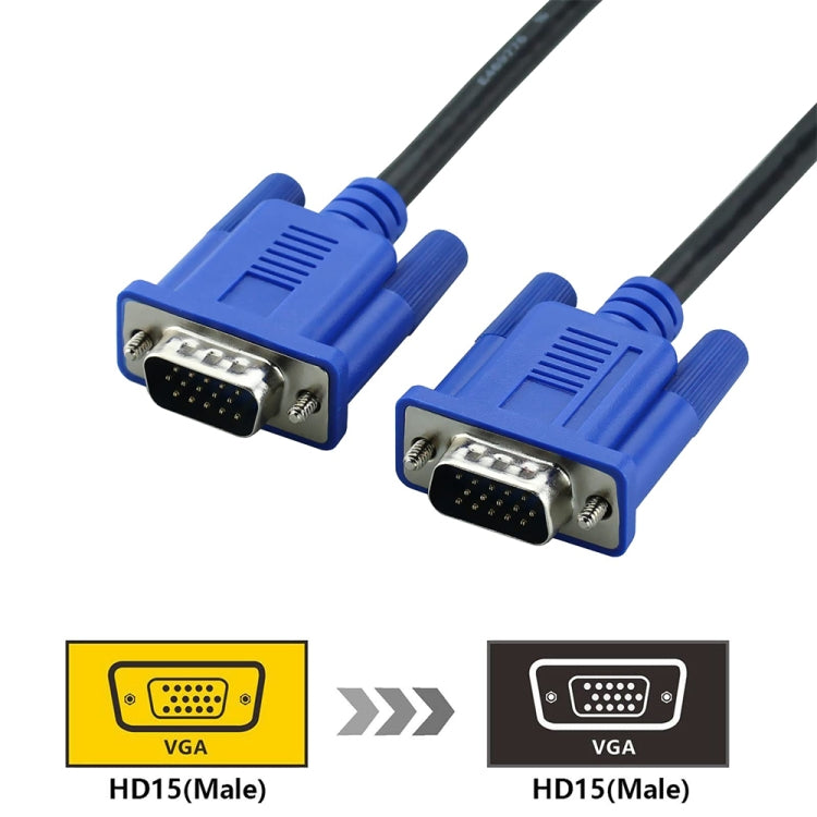 كابل VGA 15 دبوس ذكر إلى VGA 15 دبوس ذكر عالي الجودة بطول 5 متر لشاشة LCD / جهاز عرض، 5 متر