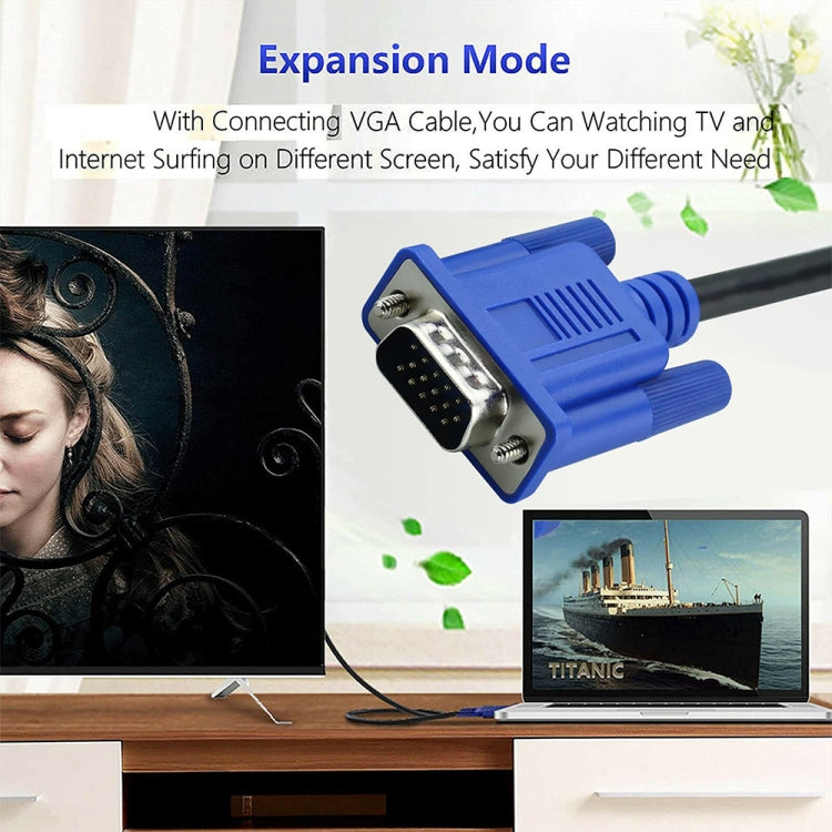 كابل VGA 15 دبوس ذكر إلى VGA 15 دبوس ذكر عالي الجودة بطول 5 متر لشاشة LCD / جهاز عرض، 5 متر