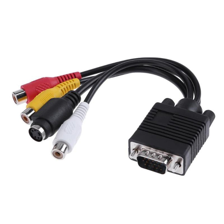 كابل محول VGA إلى S-Video AV RCA للتلفاز مع كابلين صوت، VGA إلى S-Video