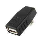محول USB صغير ذكر إلى USB 2.0 أنثى، يدعم وظيفة OTG، بزاوية 90 درجة لليسار، بزاوية 90 درجة لليمين