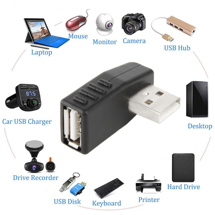 محول USB 2.0 AM إلى AF بزاوية 90 درجة، يدعم وظيفة OTG، بزاوية 90 درجة لليمين، بزاوية 90 درجة لليسار