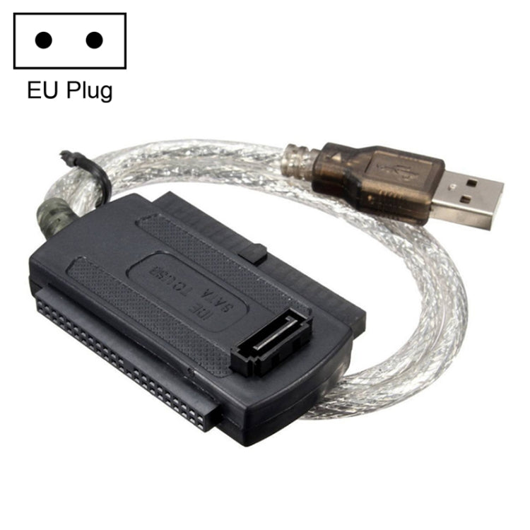 كابل USB 2.0 إلى IDE و SATA، طول الكابل: حوالي 55 سم، USB 2.0 إلى IDE و SATA (قابس الاتحاد الأوروبي)، USB 2.0 إلى IDE و SATA (قابس الولايات المتحدة)، USB 2.0 إلى IDE و SATA (قابس المملكة المتحدة)