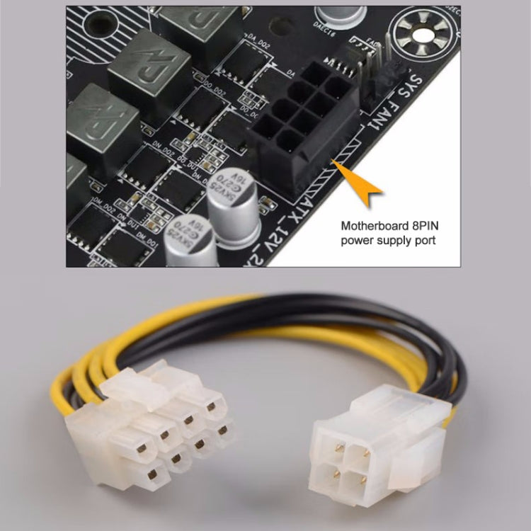 8 Pin Male to 4 Pin Female Power Cable, Length: 18.5cm, 8 Pin Male to 4 Pin Female