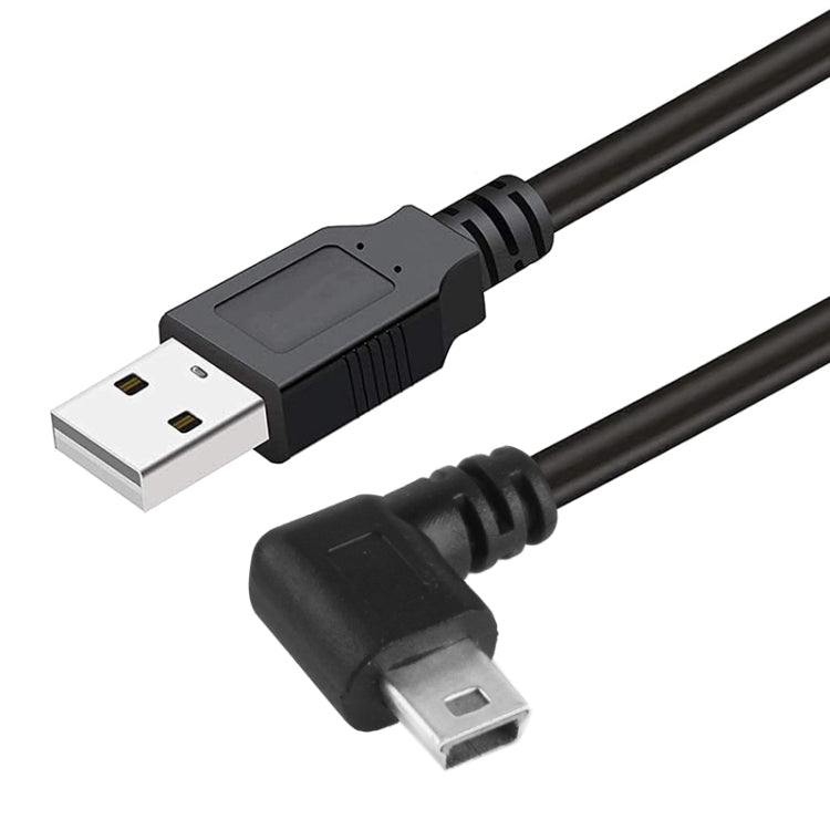 كابل محول USB صغير ذكر بزاوية 90 درجة إلى USB 2.0 AM، الطول: 25 سم، USB صغير بزاوية يمين