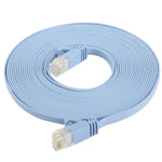 كابل شبكة إيثرنت LAN فائق النحافة مسطح 5م، CAT6، الطول: 5م (أزرق فاتح)