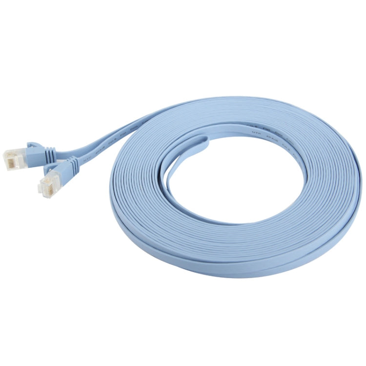 كابل شبكة إيثرنت LAN فائق النحافة مسطح 15م، CAT6، الطول: 15م (أزرق فاتح)