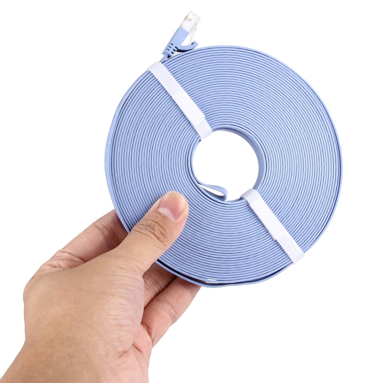كابل شبكة إيثرنت LAN CAT6 مسطح فائق النحافة بطول 20 متر، أزرق