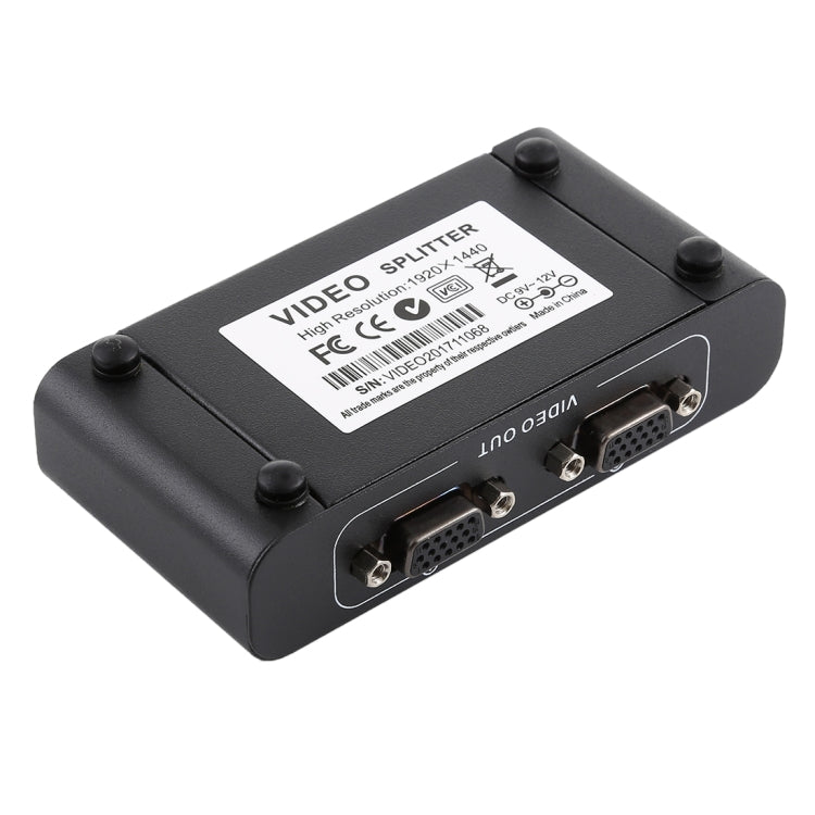 مقسم VGA من 1 إلى 2 منافذ VGA-102A بدقة 1920 × 1440، منفذين
