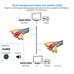 كابل صوت وفيديو ستيريو RCA بجودة جيدة، الطول: 1.5 متر
