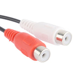 كابل محول فيديو Y من 2 RCA أنثى إلى 1 RCA ذكر، الطول: 26.5 سم، 1 RCA ذكر إلى 2 RCA أنثى