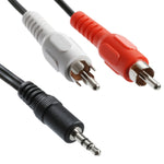 كابل صوت جاك 3.5 مم ستيريو إلى RCA ذكر بجودة عادية، الطول: 3 أمتار، الطول: 3 أمتار