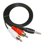 كابل صوت جاك 3.5 مم ستيريو إلى RCA ذكر بجودة عادية، الطول: 3 أمتار، الطول: 3 أمتار