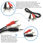 كابل صوت جاك 3.5 مم ستيريو إلى RCA ذكر بجودة عادية، الطول: 3 أمتار، الطول: 3 أمتار