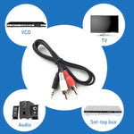 كابل صوت جاك 3.5 مم ستيريو إلى RCA ذكر بجودة عادية، الطول: 3 أمتار، الطول: 3 أمتار