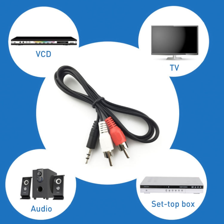 كابل صوت جاك 3.5 مم ستيريو إلى RCA ذكر بجودة عادية، الطول: 3 أمتار، الطول: 3 أمتار