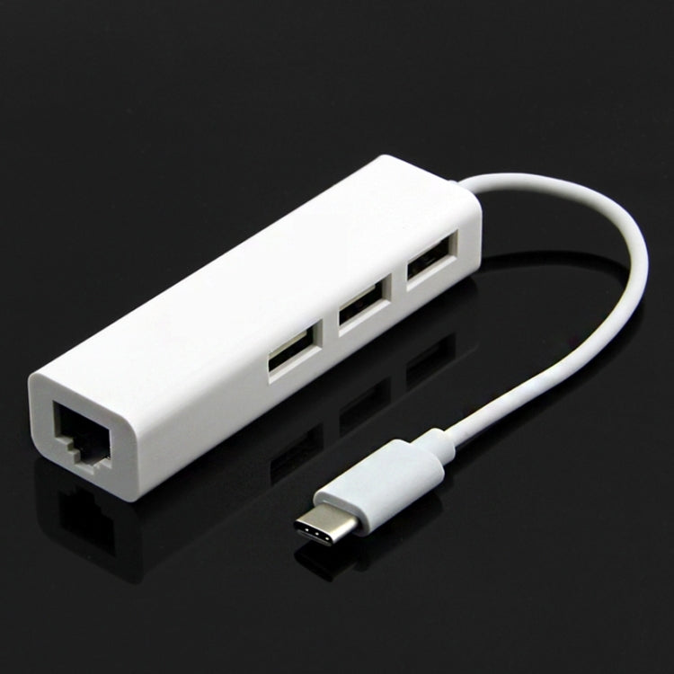 محول متعدد الوظائف Type-C إلى 3 منافذ USB و RJ45، الطول: 13 سم، 3 منافذ USB + RJ45