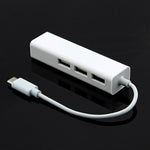 محول متعدد الوظائف Type-C إلى 3 منافذ USB و RJ45، الطول: 13 سم، 3 منافذ USB + RJ45