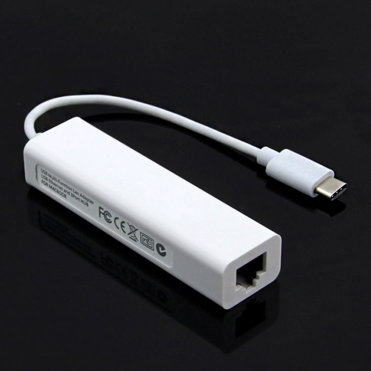 محول متعدد الوظائف Type-C إلى 3 منافذ USB و RJ45، الطول: 13 سم، 3 منافذ USB + RJ45