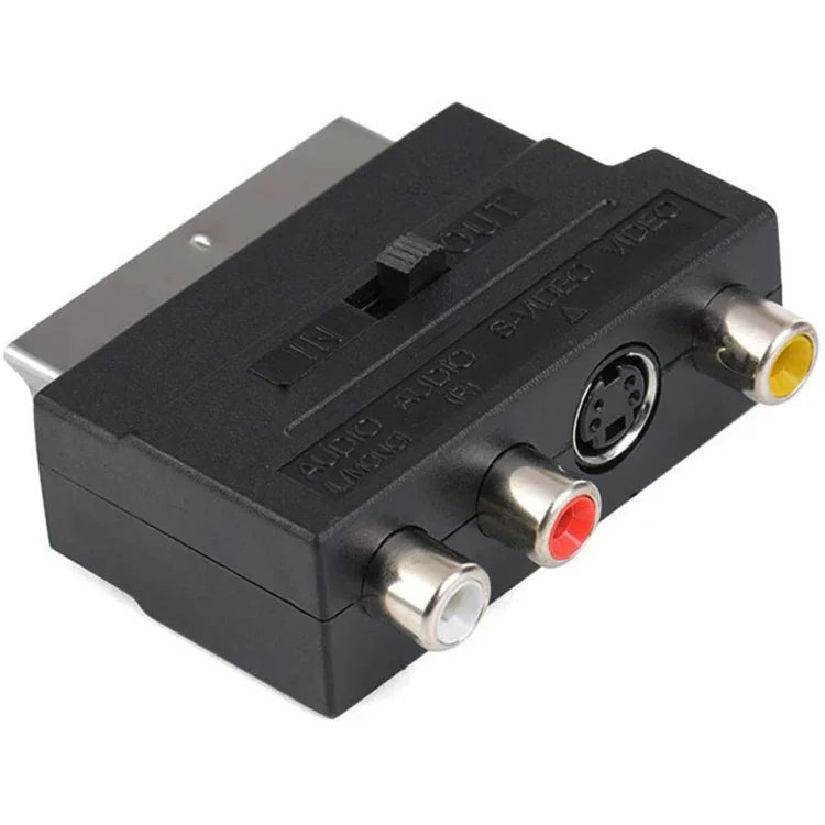 Adaptateur péritel mâle-femelle avec prises AV composite + S-Vidéo, port doré AV + S-Vidéo