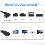 17cm 90 Degree Micro HDMI Right-toward Male to HDMI Female Cable Adapter, Right Angle, Length: 17cm