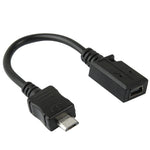 محول كابل USB صغير أنثى إلى USB صغير ذكر، الطول: 13 سم