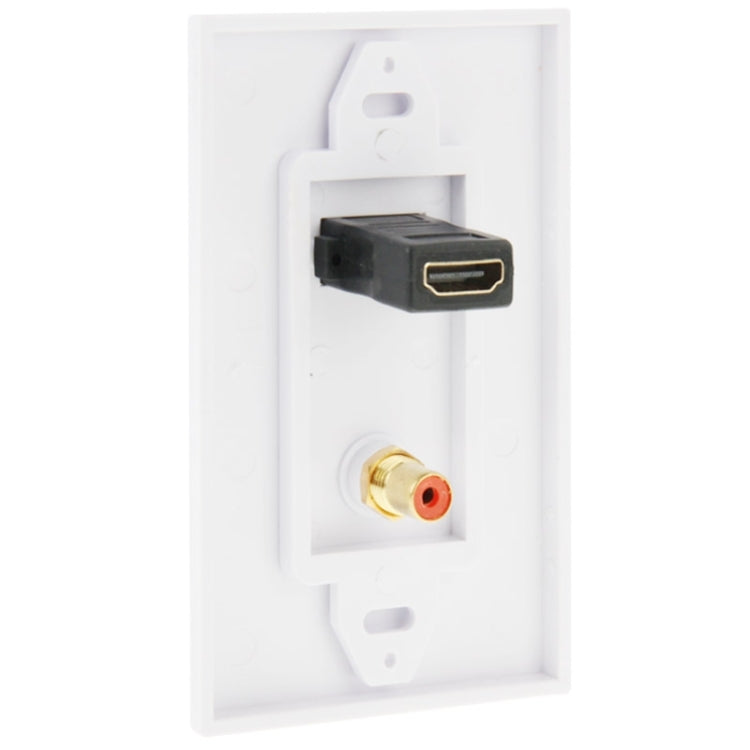 لوحة حائط بمقبس HDMI أنثى + RCA أنثى