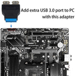 محول 2 × USB 3.0 AF إلى 20 دبوس، محول
