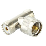 UHF Male to 2 x UHF Female Adapter, UHF Male