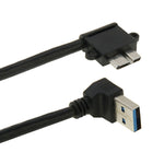 كابل بيانات USB 3.0 إلى Micro 3.0 بزاوية 90 درجة لجهاز جالاكسي نوت III / N9000، الطول: 26 سم