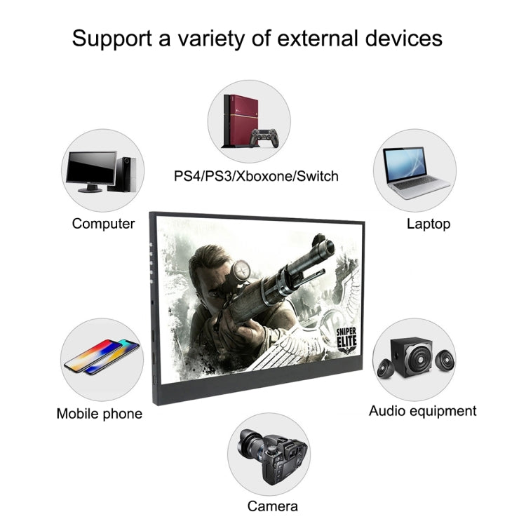 HSD-1330X شاشة عرض ضيقة محمولة للألعاب بدقة 1080P مقاس 13.3 بوصة، 13.3 بوصة