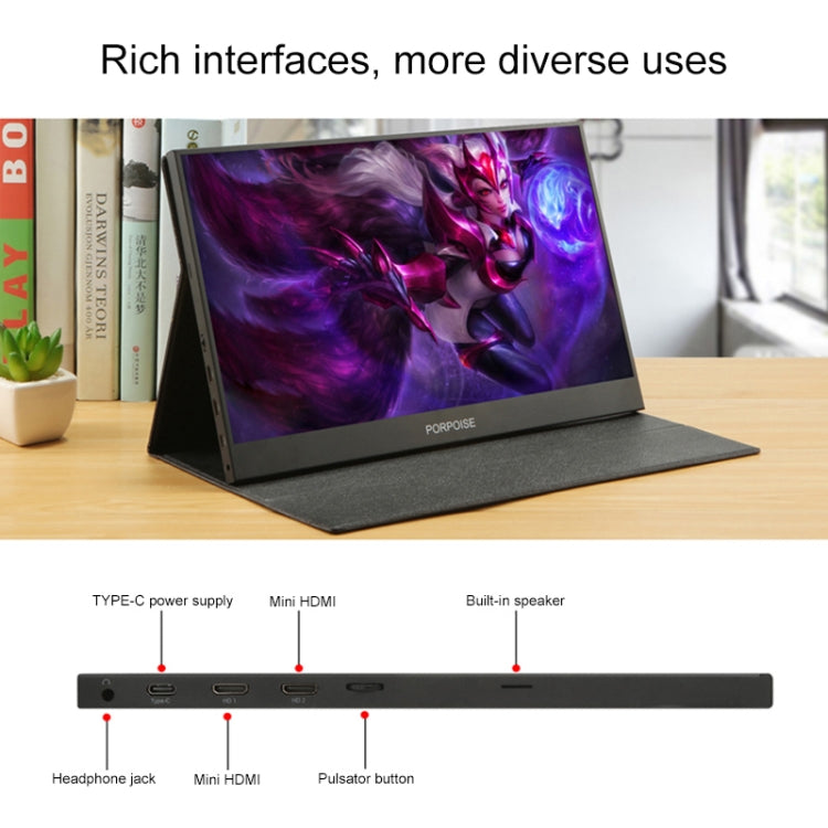 HSD-1330X شاشة عرض ضيقة محمولة للألعاب بدقة 1080P مقاس 13.3 بوصة، 13.3 بوصة