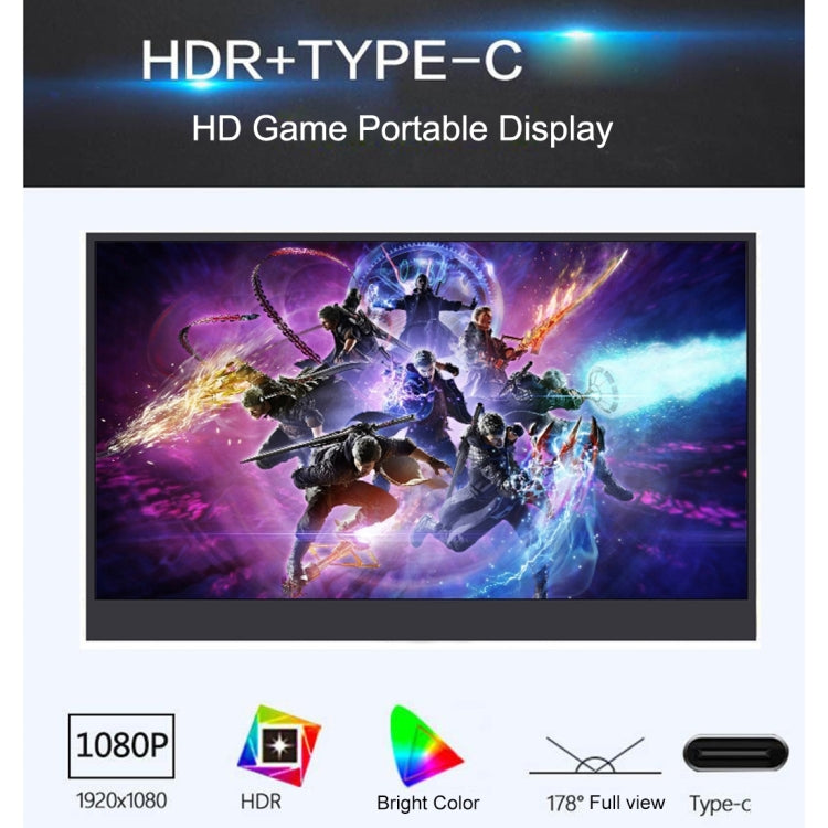 HSD-1330X شاشة عرض ضيقة محمولة للألعاب بدقة 1080P مقاس 13.3 بوصة، 13.3 بوصة