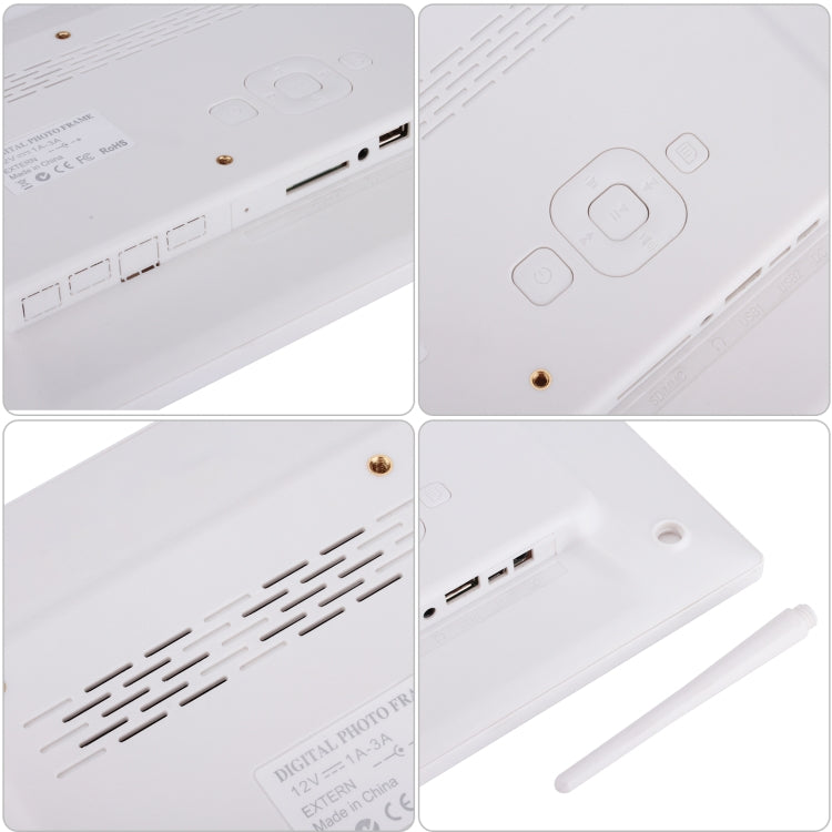 إطار صور رقمي مقاس 12.1 بوصة مع حامل وجهاز تحكم عن بعد، برنامج Allwinner F16، يدعم SD / MMC / USB فلاش ديسك، 12.1 بوصة