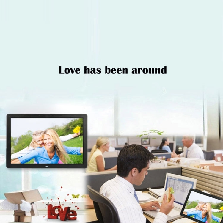 إطار صور رقمي متعدد الوسائط بشاشة LED عالية الدقة 1080P مقاس 17 بوصة مع حامل ومشغل موسيقى وأفلام، يدعم إدخال بطاقة USB / SD / MS / MMC، 17 بوصة