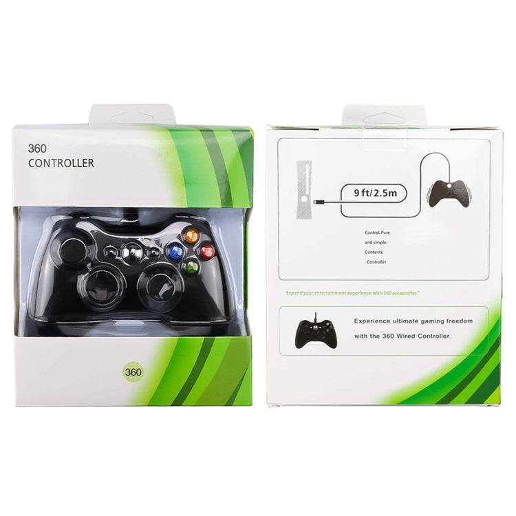 USB 2.0 Wired Controller Gamepad for XBOX360, Plug and Play, Cable Length: 2.5m, For XBOX360, For XBOX360 (Black)