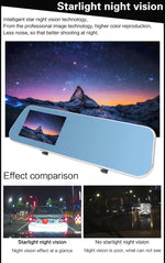 Full HD 1080P 4.3 inch Screen Display Dual Camera Vehicle DVR, 140 Degree Wide Angle Viewing, Support Night Vision / Parking Monitoring / Loop Recording / Motion Detection / G-Sensor / TF Card, 4.3 inch