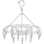 Round Stainless Steel Clothes Clip Hanger with 20 Clips, 20 Clips Hanger